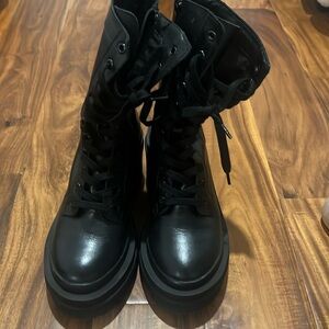 Steven Madden Black Combat Boots